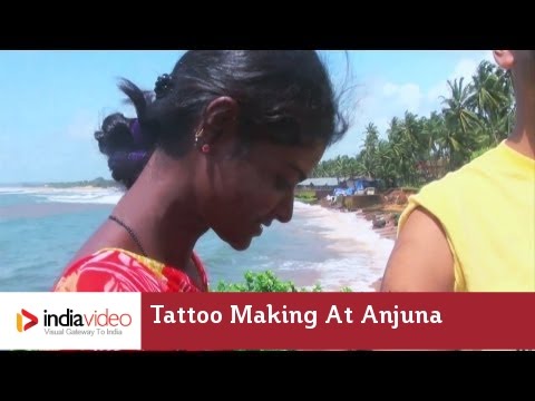 Tattoo Making at Anjuna beach, Goa | India Video